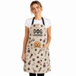 Dog Groomer Printed Apron with Front Pocket