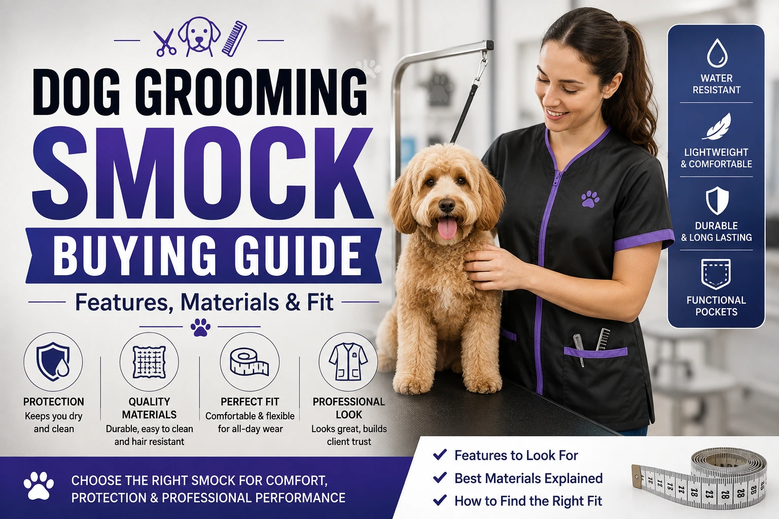 Dog Grooming Smock Buying Guide: Features, Materials, and Fit